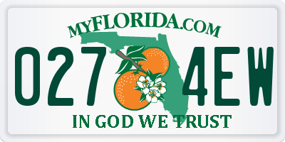 FL license plate 0274EW
