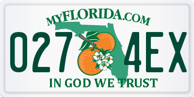 FL license plate 0274EX