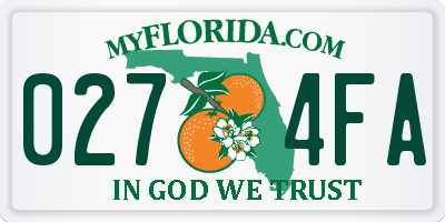 FL license plate 0274FA
