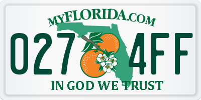 FL license plate 0274FF