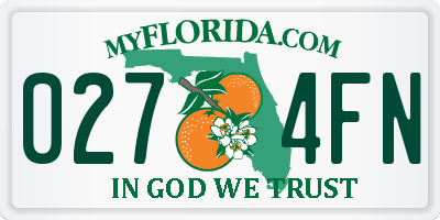 FL license plate 0274FN