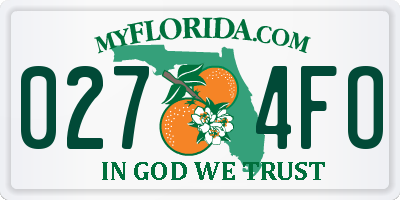 FL license plate 0274FO