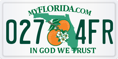 FL license plate 0274FR