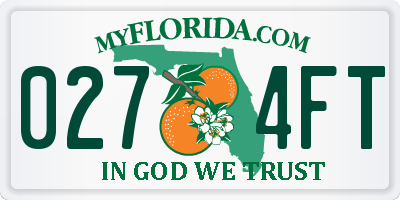 FL license plate 0274FT