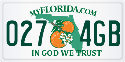 FL license plate 0274GB