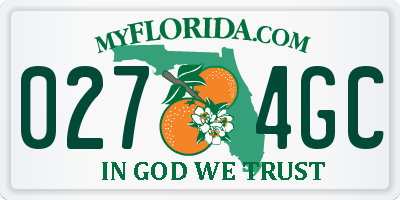 FL license plate 0274GC