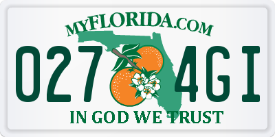 FL license plate 0274GI