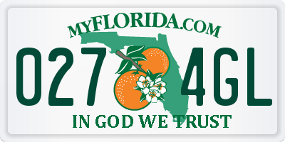 FL license plate 0274GL