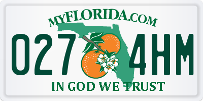 FL license plate 0274HM