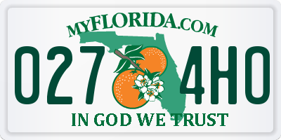 FL license plate 0274HO