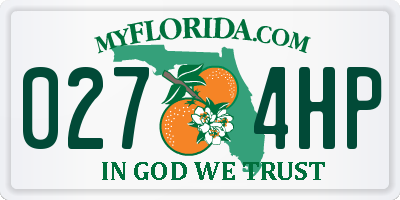 FL license plate 0274HP