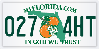 FL license plate 0274HT