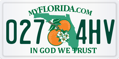 FL license plate 0274HV