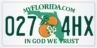 FL license plate 0274HX