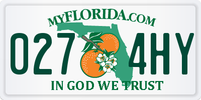 FL license plate 0274HY