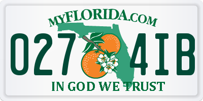 FL license plate 0274IB