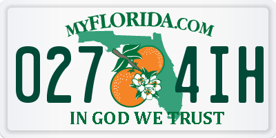 FL license plate 0274IH