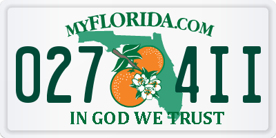 FL license plate 0274II