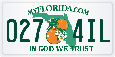 FL license plate 0274IL