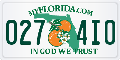 FL license plate 0274IO