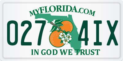 FL license plate 0274IX