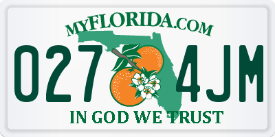 FL license plate 0274JM