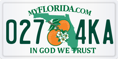 FL license plate 0274KA