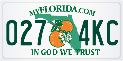FL license plate 0274KC