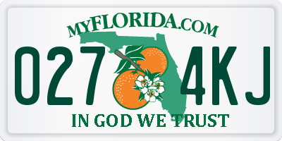 FL license plate 0274KJ