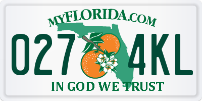 FL license plate 0274KL