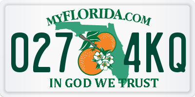 FL license plate 0274KQ