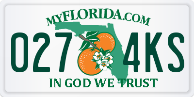FL license plate 0274KS