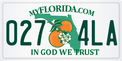 FL license plate 0274LA
