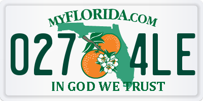 FL license plate 0274LE