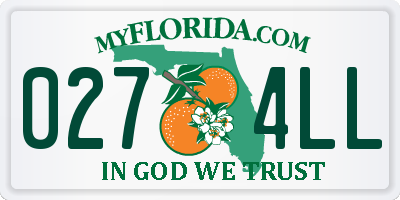 FL license plate 0274LL