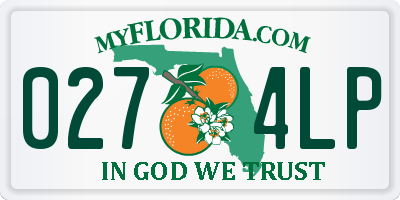FL license plate 0274LP