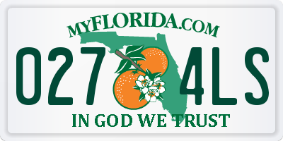 FL license plate 0274LS