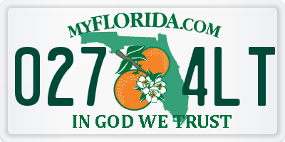 FL license plate 0274LT