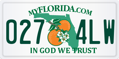 FL license plate 0274LW