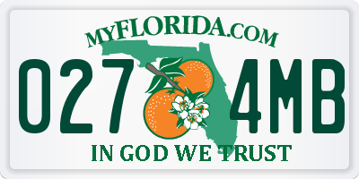 FL license plate 0274MB