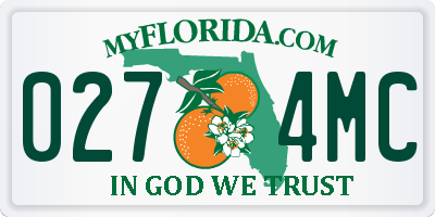 FL license plate 0274MC