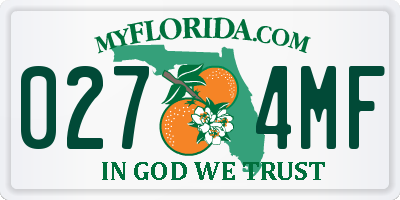 FL license plate 0274MF