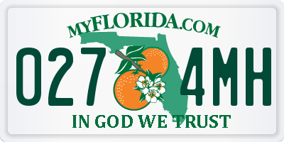 FL license plate 0274MH