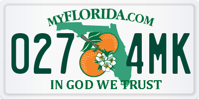 FL license plate 0274MK