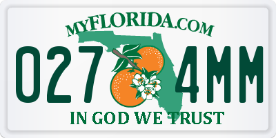 FL license plate 0274MM