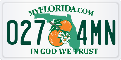 FL license plate 0274MN