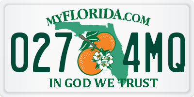 FL license plate 0274MQ