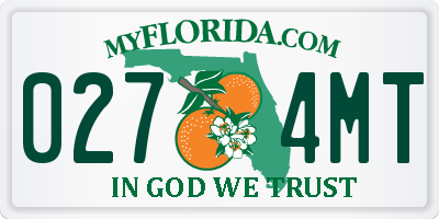 FL license plate 0274MT