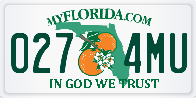 FL license plate 0274MU