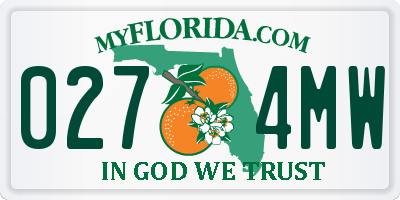 FL license plate 0274MW
